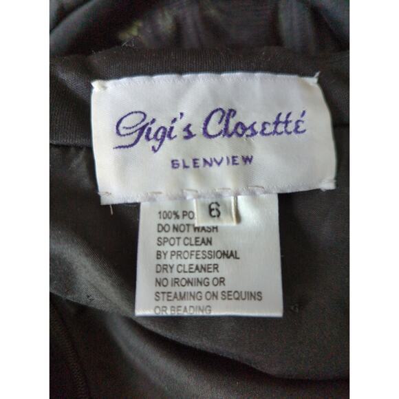 Gigi's Closette Glendale MacDuggal Style Flower Embroidered A Line Dress Size 6 - Picture 10 of 10